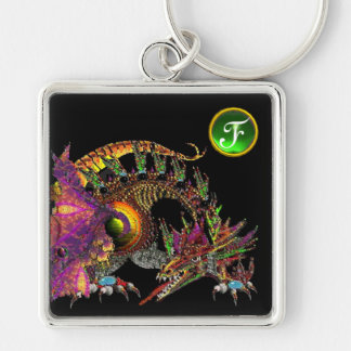 Llavero DRAGO , Green Emerald Gem Monogram