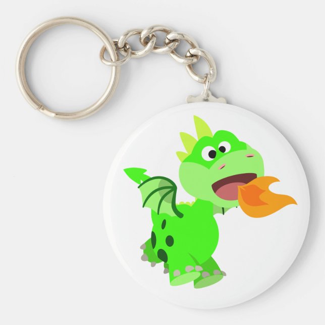 Llavero Dragón bebé Personalizado que escupe incendios (Frente)