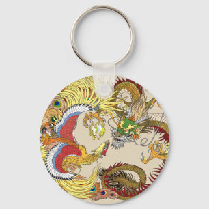 Llavero Dragón chino y fénix