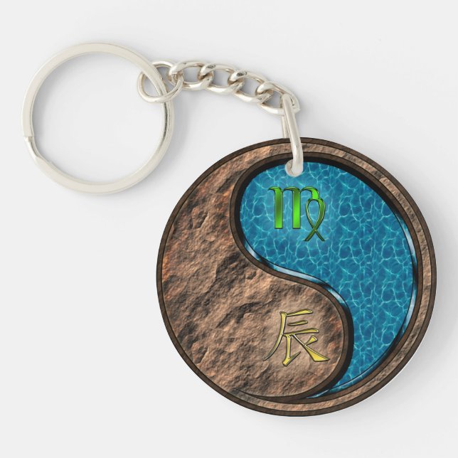 Llavero Dragón de agua y virgo (Frente)