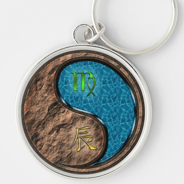 Llavero Dragón de agua y virgo (Frente)