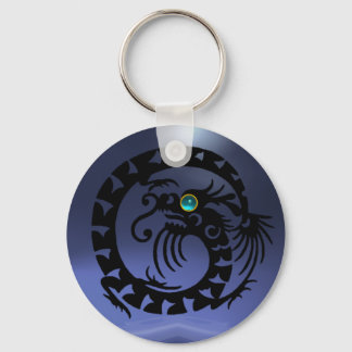 Llavero DRAGÓN DE APERITIVO, negro, azul acuamarina, topaz