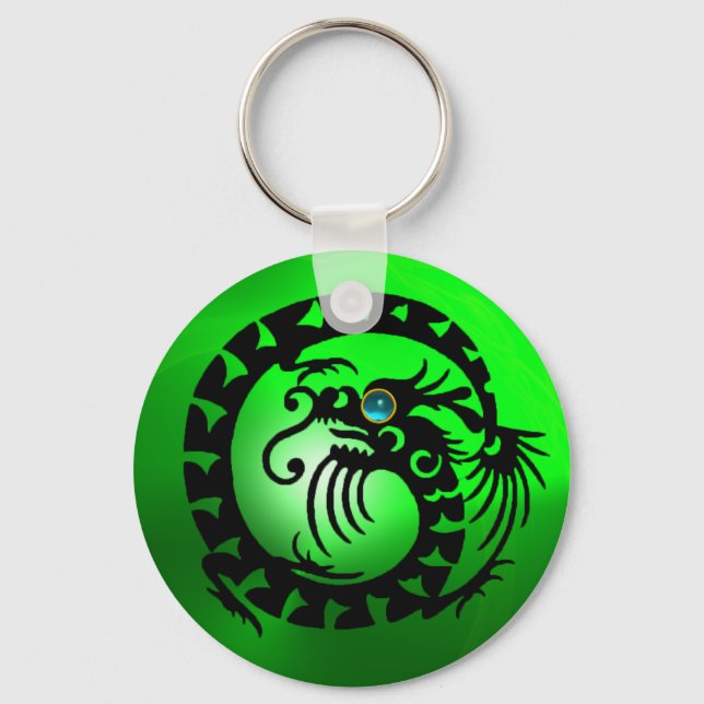 Llavero DRAGÓN DE APERITIVO, negro, azul aguamarina, verde (Anverso)