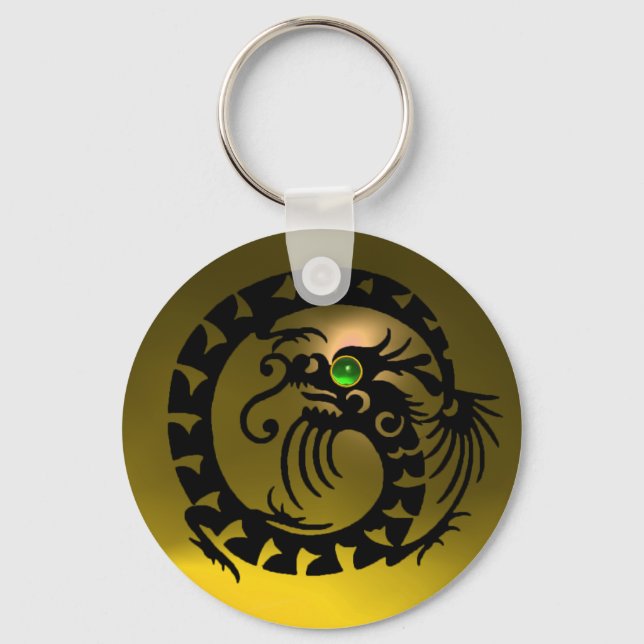 Llavero DRAGÓN DE APERITIVO, negro, esmeralda verde, topac (Anverso)