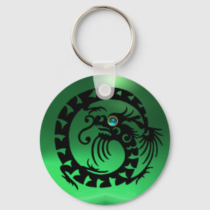 Llavero DRAGÓN DE APERITIVO, negro, verde de jade azul,