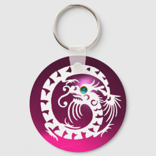 Llavero DRAGÓN DE APERITIVOS, blanco, azul aguamarina, ama