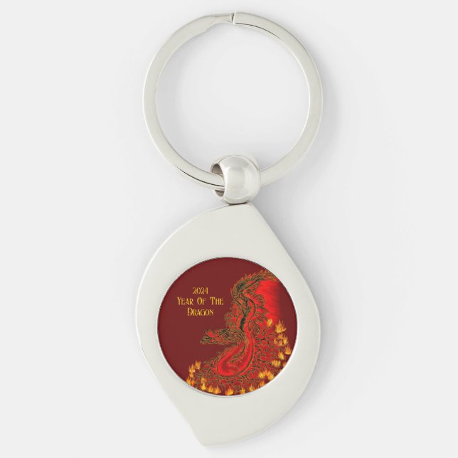 Llavero Dragón De China, 2024 Año Del Dragón (Anverso)
