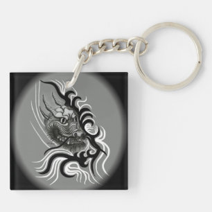 Llavero Dragón de China en estilo de tatuaje