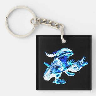 Llavero Dragón de Escarcha Azul Dragón de Hielo Ártico Art