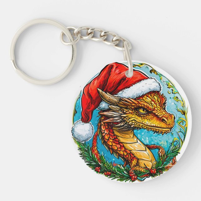 Llavero dragón de Navidad (Frente)