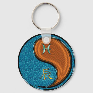 Llavero Dragón de Pisces y Madera