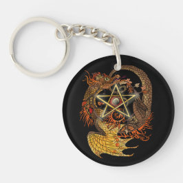 Llavero Dragón del Pentáculo Art Nouveau~keychain