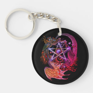 Llavero Dragón del Pentáculo Art Nouveau~keychain