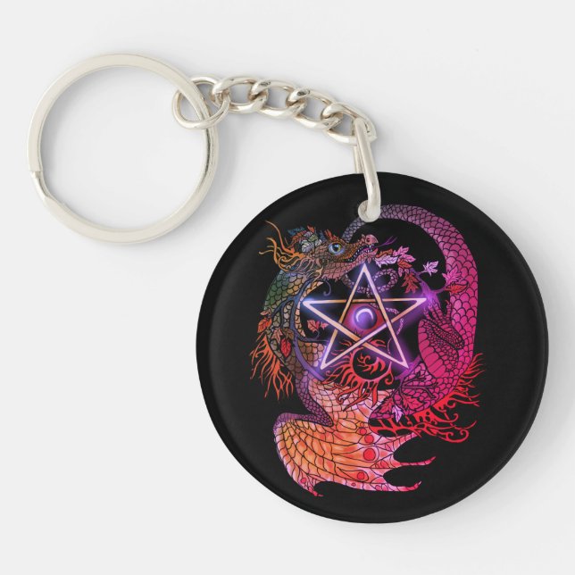 Llavero Dragón del Pentáculo Art Nouveau~keychain (Frente)