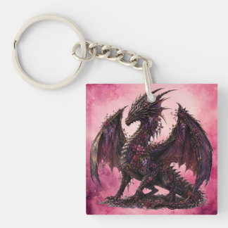 Llavero Dragón Flor | Dragón de Fantasía Botánica