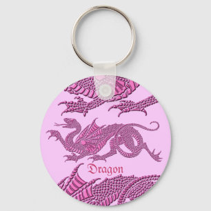 Llavero Dragón heráldico (rosa) - Keychain