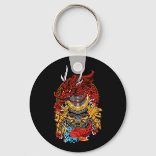Llavero Dragón japonés Cyberpunk Samurai Koi Fish Aesthet