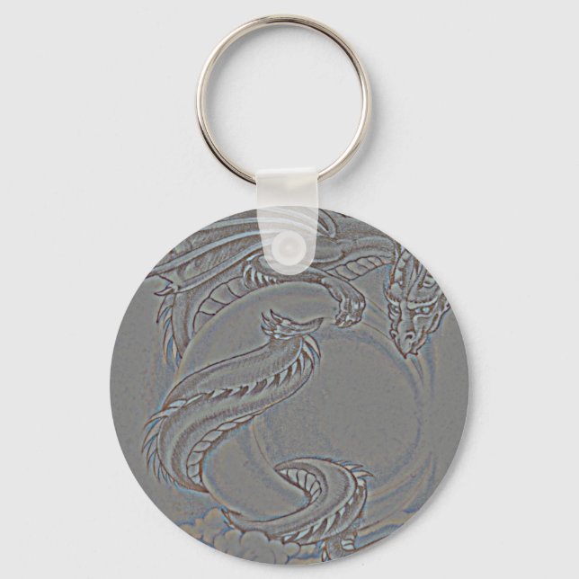 Llavero Dragón lunar plateado (Anverso)