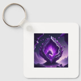 Llavero Dragón morado de bebé emerge del huevo espacial