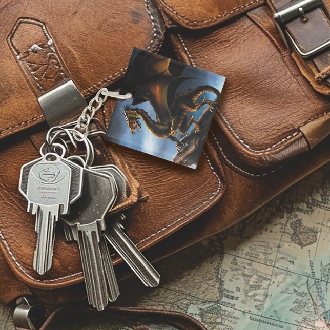 Llavero Dragón negro de oro de cobre (Subido por el creador)