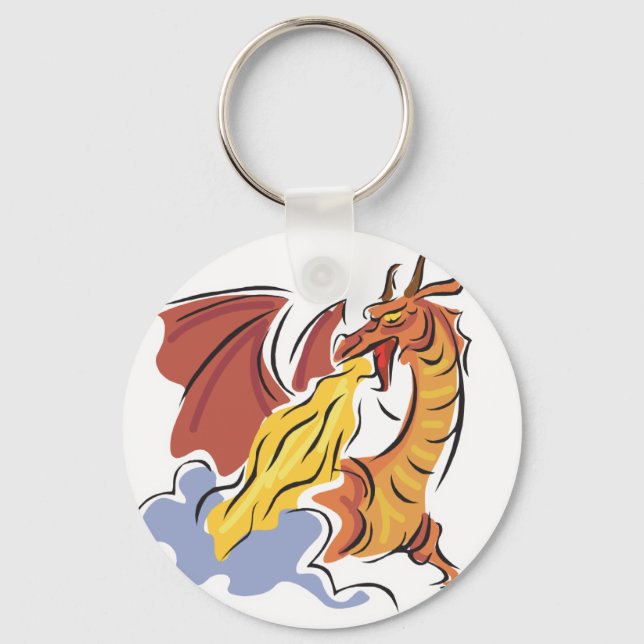 Llavero dragón rojo que escupe fuego (Anverso)