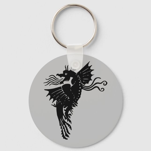Llavero Dragon Silhouette Spirit Animal Totem Emblem (Anverso)