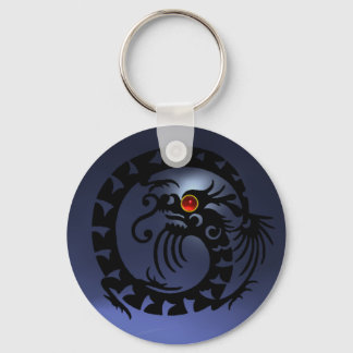 Llavero DRAGÓN SNAKE, rubí negro, rojo, topacio azul