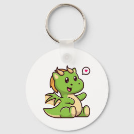 Llavero Dragón verde de bebé adorable