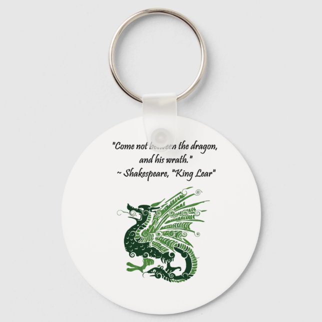 Llavero Dragón y su ira Shakespeare Rey Lear Personalizado (Anverso)