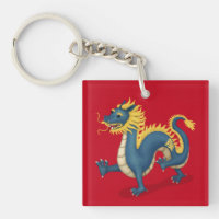 Dragón Zodiaco Chino Cute Rótulo Astrológico Rojo