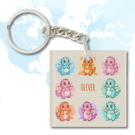 Llavero Dragones infantiles juguetones personalizados