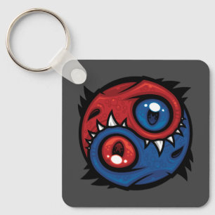 Llavero Dragones Yin Yang Rojos y Azules
