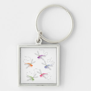 Llavero Dragonflies Whimsical Personalizado Art