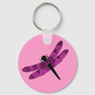 Llavero Dragonfly alga rosa