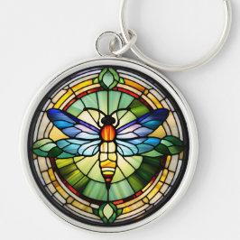 Llavero Dragonfly de vidrio manchado