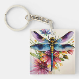 Llavero Dragonfly Floral Multicolor Art