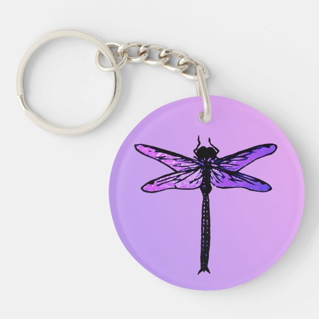 Llavero Dragonfly japonés vintage, amethyst morple (Frente)