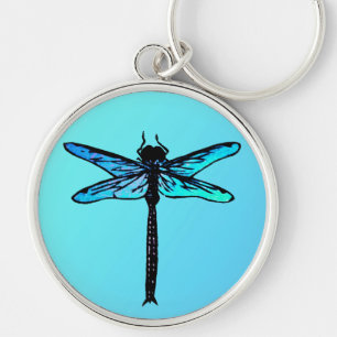 Llavero Dragonfly japonés vintage, azul turquesa