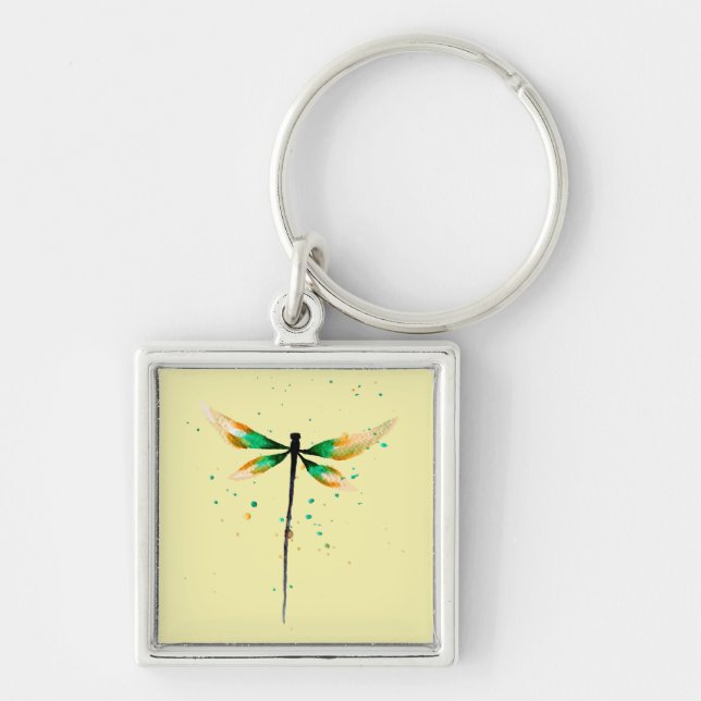 Llavero Dragonfly lindo ilustracion acuático (Frente)