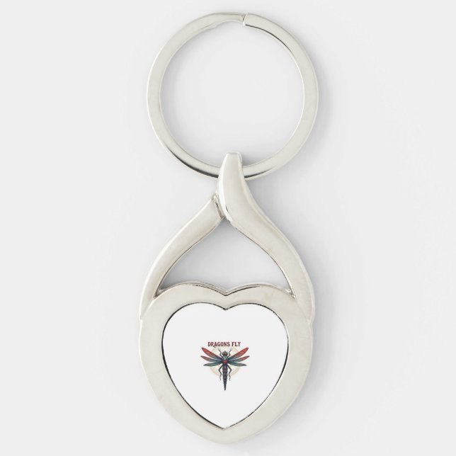 Llavero Dragonfly Steampunk con máquina Guay - Vuelo con d (Anverso)