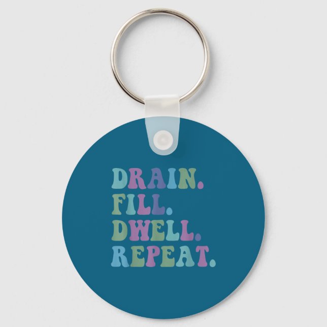 Llavero Drain Fill Dwell Repeat Funny Quote Saying Design  (Anverso)