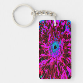 Llavero Dramática Crimson Red, Purple y Black Dahlia