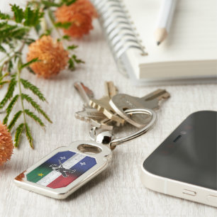 Llavero Drapeau Québec y Patriote Henri Julien érodé