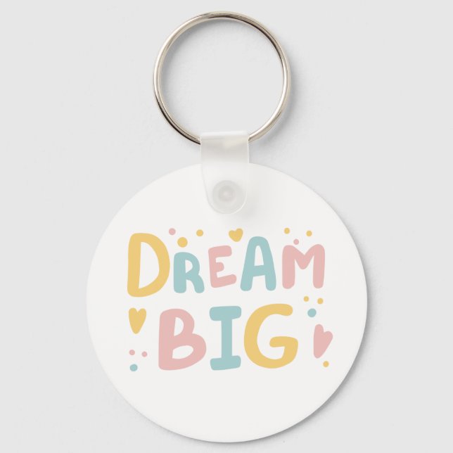 Llavero Dream Big Pastel Hearts (Anverso)