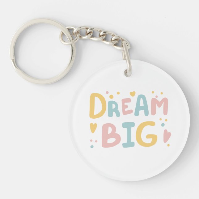 Llavero Dream Big Pastel Hearts (Frente)