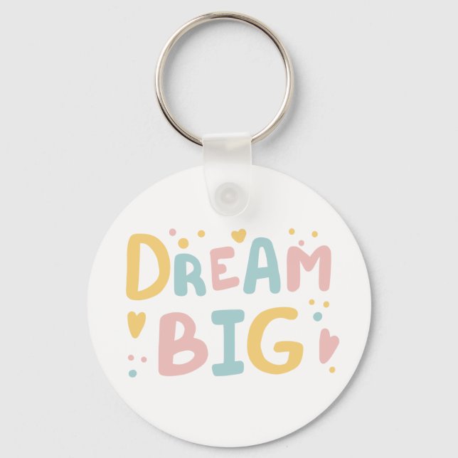 Llavero Dream Big Pastel Hearts (Anverso)