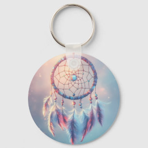 Llavero Dream Catcher con plumas suaves y cuentas