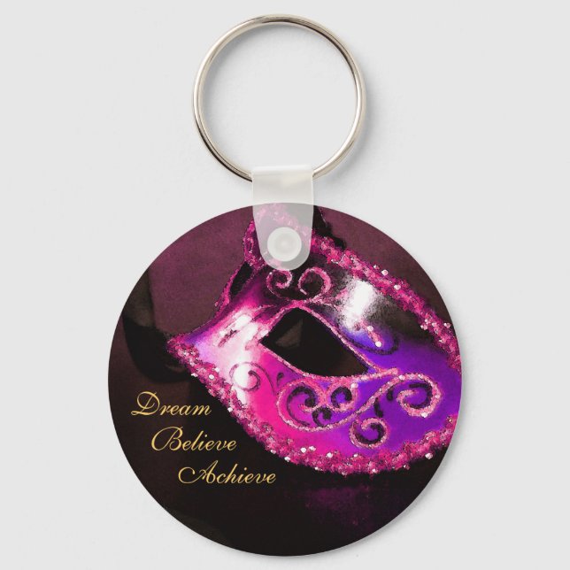 Llavero Dream Pink Masquerade Mask Inspirador Keychain (Anverso)