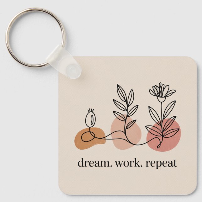 Llavero Dream. Work. Repeat (Anverso)