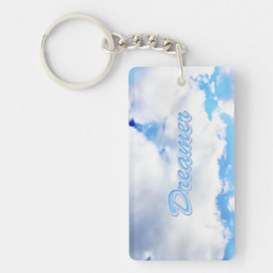 Llavero Dreamer puffy nubes blancas y cielo azul